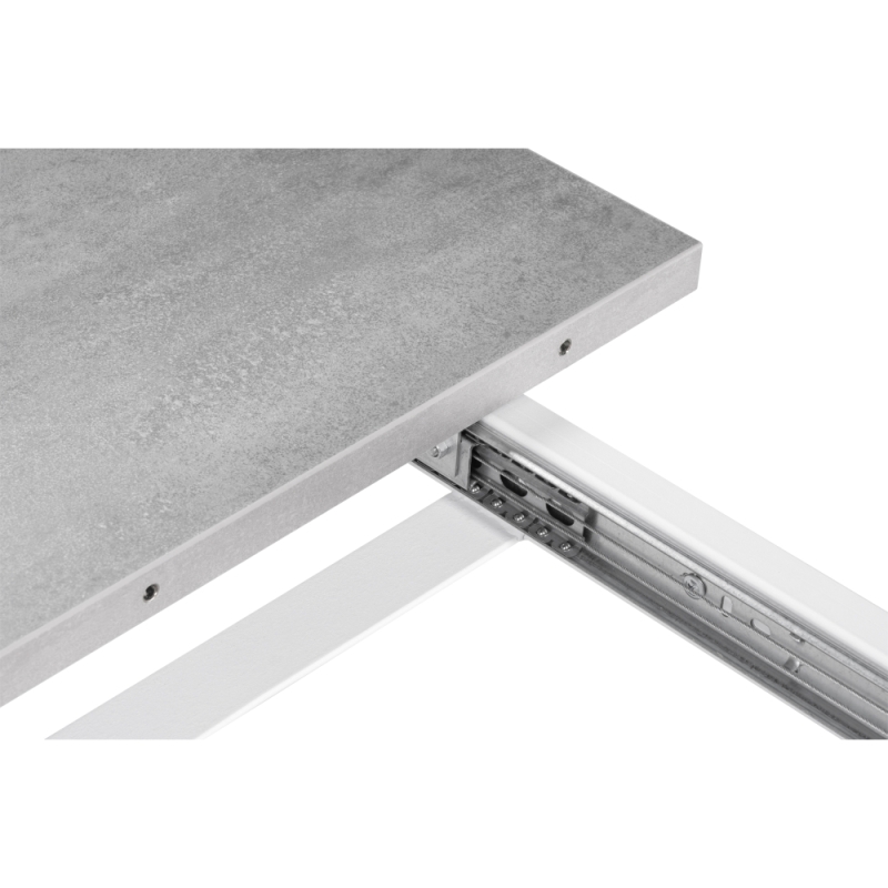 Стол раскладной Колон Лофт 120(160)х75х75 25 мм бетон / белый матовый