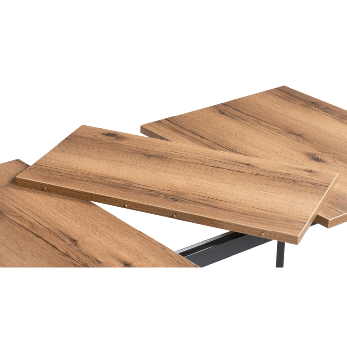 Стол раскладной Колон Лофт 120(160)х75х75 25 мм дуб делано темный / матовый черный