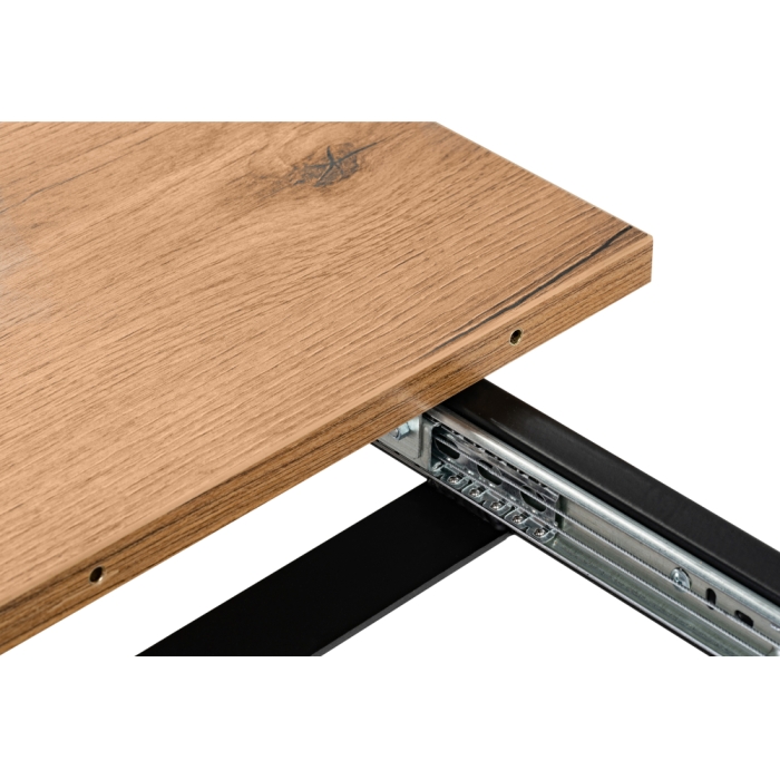 Стол раскладной Колон Лофт 120(160)х75х75 25 мм дуб делано темный / матовый черный