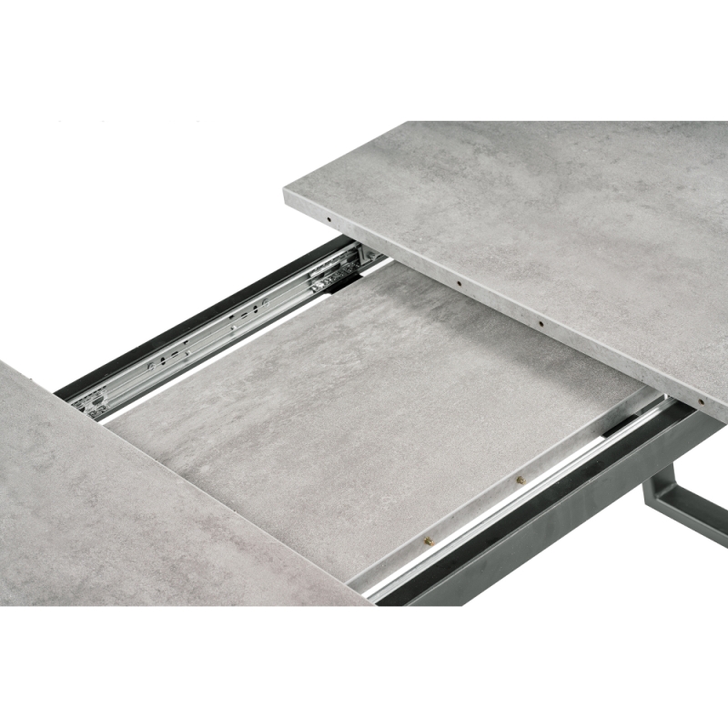 Стол раскладной Лота Лофт 120(160)х75х75 25 мм черный матовый / бетон