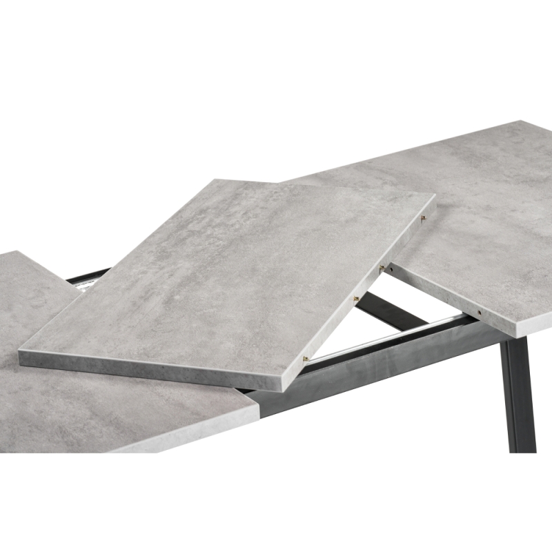 Стол раскладной Лота Лофт 120(160)х75х75 25 мм черный матовый / бетон