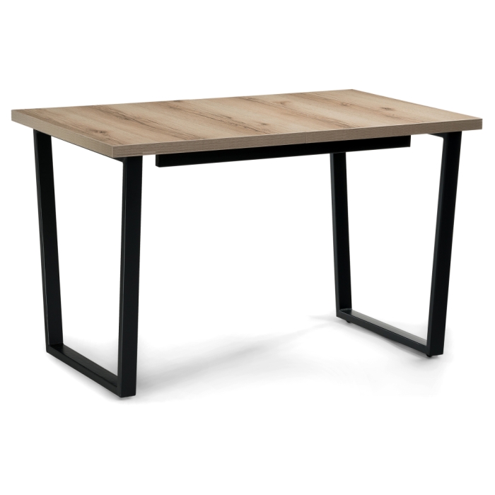 Стол раскладной Лота Лофт 120(160)х75х75 25 мм черный матовый / дуб делано светлый