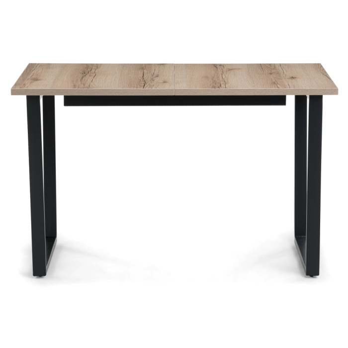 Стол раскладной Лота Лофт 120(160)х75х75 25 мм черный матовый / дуб делано светлый