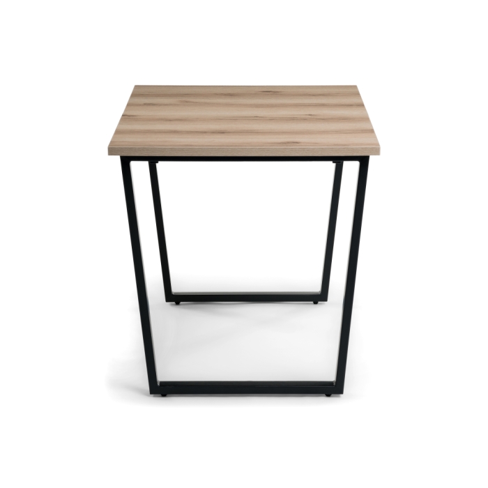 Стол раскладной Лота Лофт 120(160)х75х75 25 мм черный матовый / дуб делано светлый