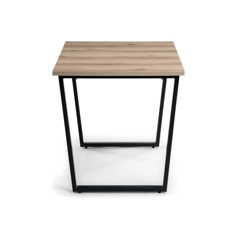 Стол раскладной Лота Лофт 120(160)х75х75 25 мм черный матовый / дуб делано светлый