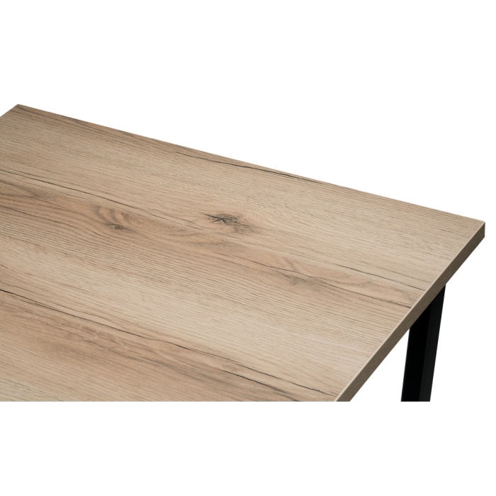 Стол раскладной Лота Лофт 120(160)х75х75 25 мм черный матовый / дуб делано светлый