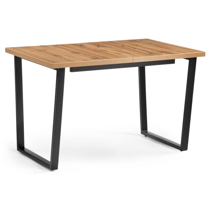 Стол раскладной Лота Лофт 120(160)х75х75 25 мм черный матовый / дуб вотан