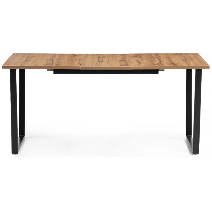 Стол раскладной Лота Лофт 120(160)х75х75 25 мм черный матовый / дуб вотан