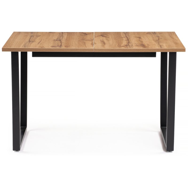 Стол раскладной Лота Лофт 120(160)х75х75 25 мм черный матовый / дуб вотан