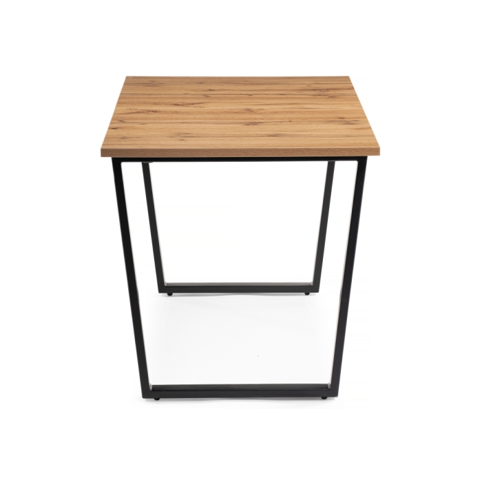 Стол раскладной Лота Лофт 120(160)х75х75 25 мм черный матовый / дуб вотан