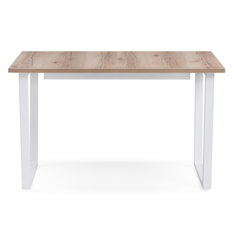 Стол раскладной Лота Лофт 120(160)х75х75 25 мм дуб делано светлый / матовый белый