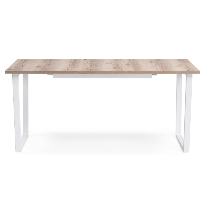 Стол раскладной Лота Лофт 120(160)х75х75 25 мм дуб делано светлый / матовый белый