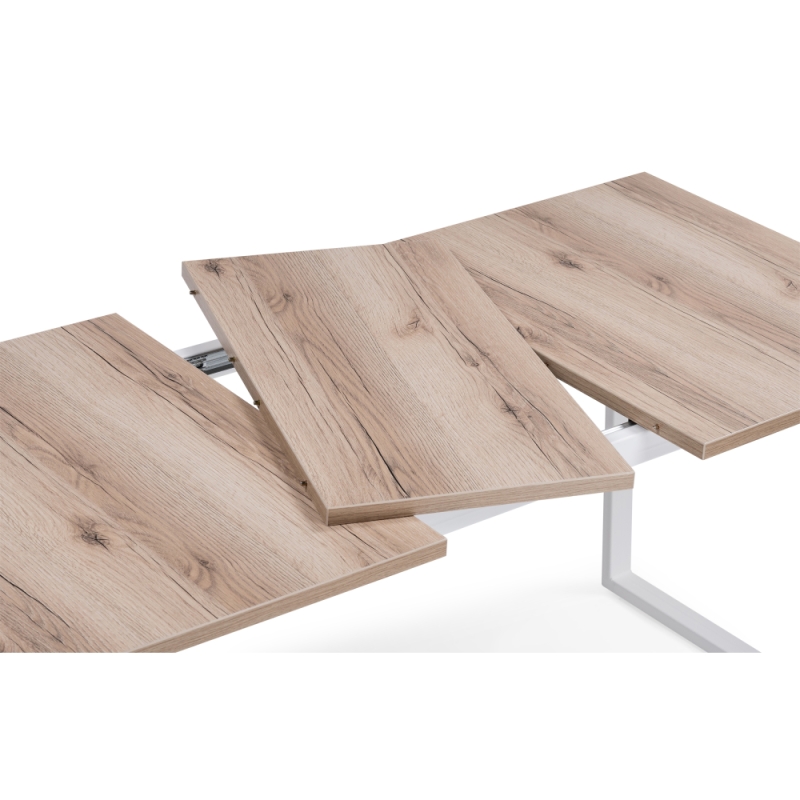 Стол раскладной Лота Лофт 120(160)х75х75 25 мм дуб делано светлый / матовый белый