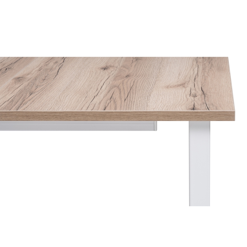 Стол раскладной Лота Лофт 120(160)х75х75 25 мм дуб делано светлый / матовый белый