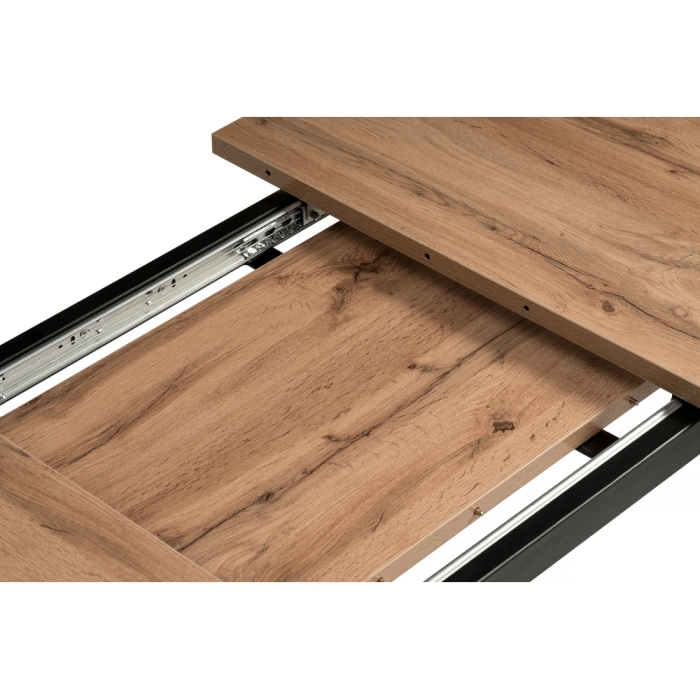 Стол раскладной Лота Лофт 120(160)х75х75 25 мм дуб делано темный / матовый черный