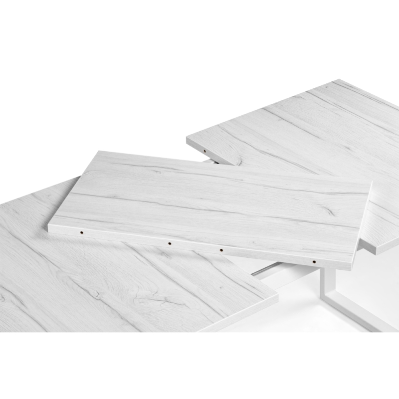 Стол раскладной Лота Лофт 120(160)х75х75 25 мм юта / матовый белый
