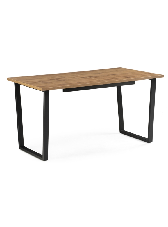 Стол раскладной Лота Лофт 140(180)х80х74 25 мм дуб вотан / матовый черный
