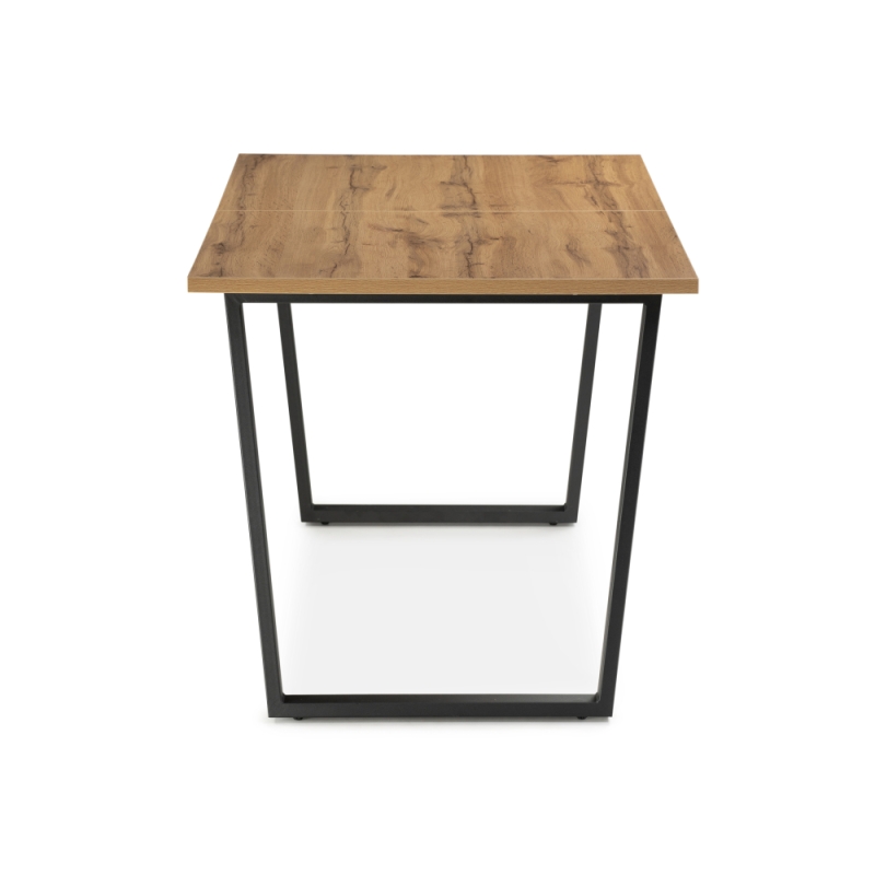 Стол раскладной Лота Лофт 140(180)х80х74 25 мм дуб вотан / матовый черный