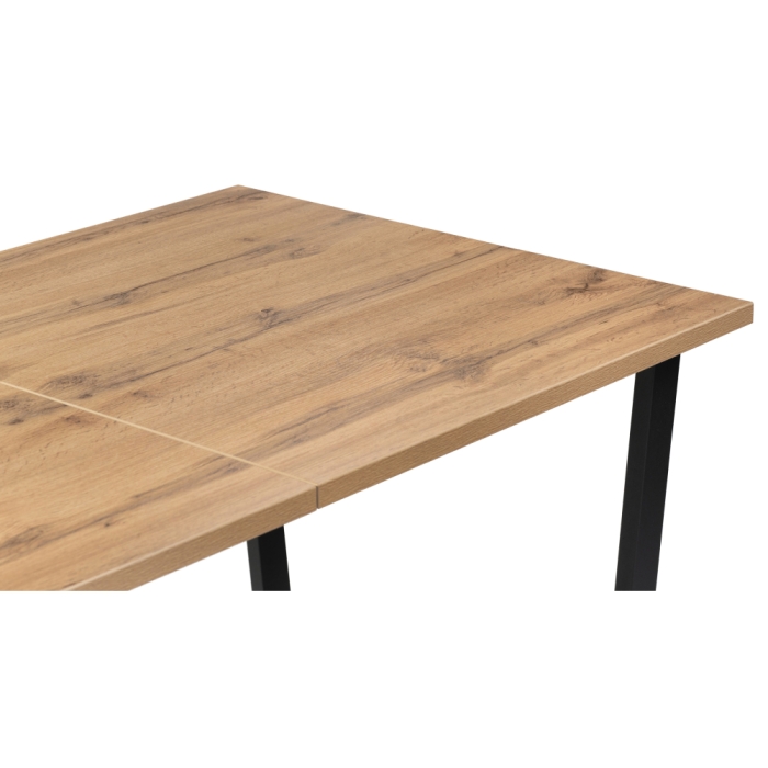 Стол раскладной Лота Лофт 140(180)х80х74 25 мм дуб вотан / матовый черный