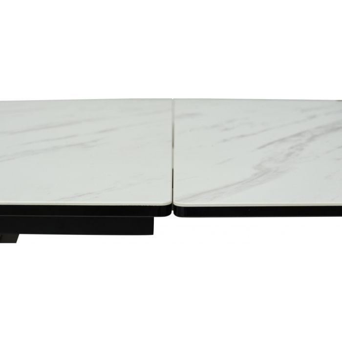 Стол Rieti 200 KL-99 белый мрамор матовый / итальянская керамика / черный