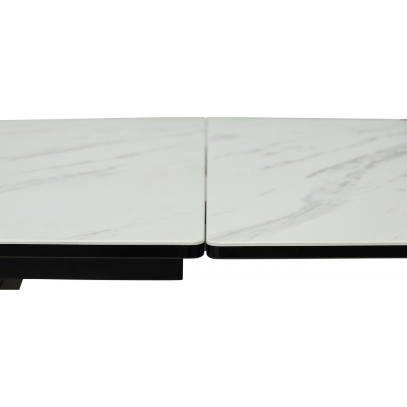 Стол Rieti 200 KL-99 белый мрамор матовый / итальянская керамика / черный