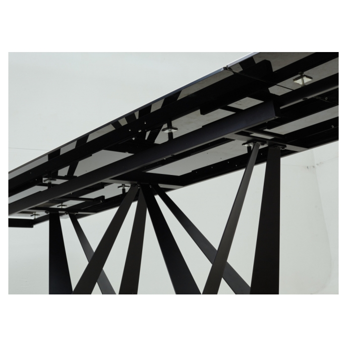 Стол Rieti 200 KL-99 белый мрамор матовый / итальянская керамика / черный