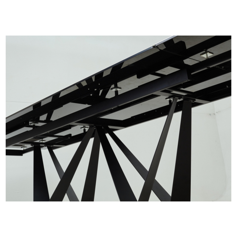 Стол Rieti 200 KL-99 белый мрамор матовый / итальянская керамика / черный