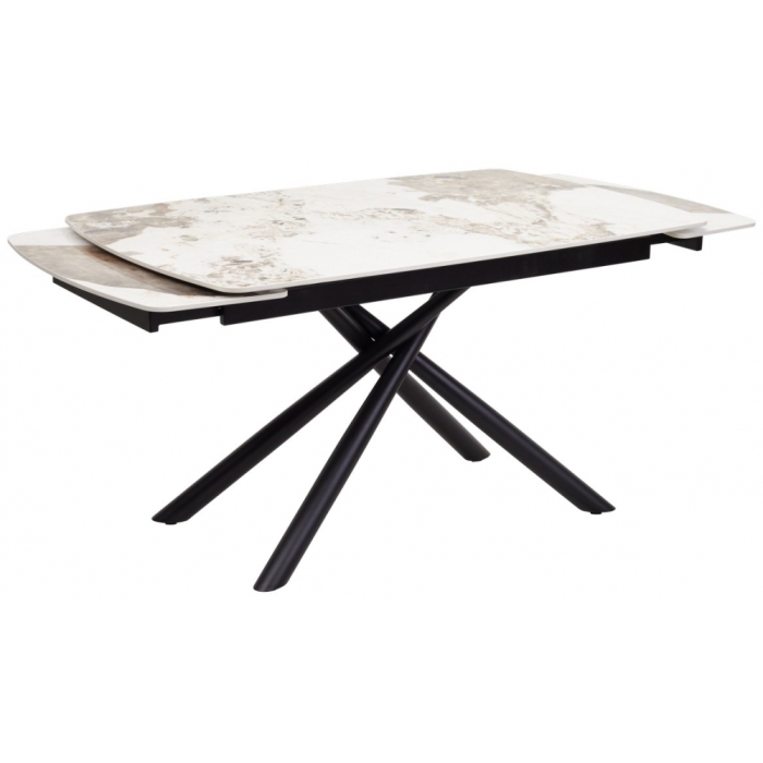 Стол Rivoli 140 gloss luxury pandora sintered stone / black