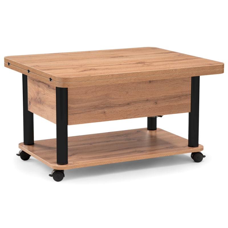 Стол-трансформер Виват 86(172)х72х50(74) дуб вотан / черный