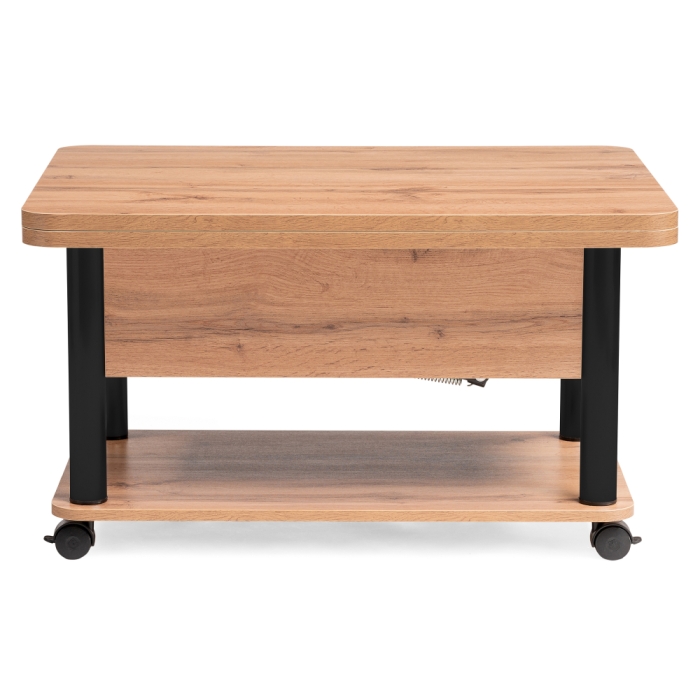 Стол-трансформер Виват 86(172)х72х50(74) дуб вотан / черный