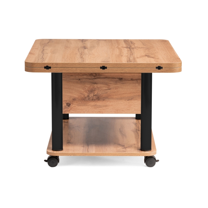 Стол-трансформер Виват 86(172)х72х50(74) дуб вотан / черный