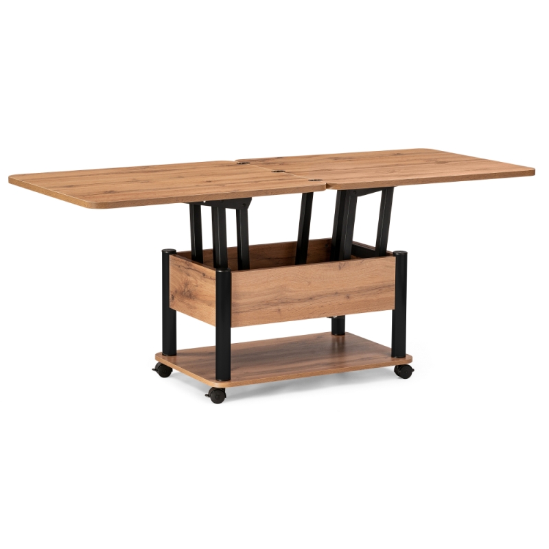 Стол-трансформер Виват 86(172)х72х50(74) дуб вотан / черный