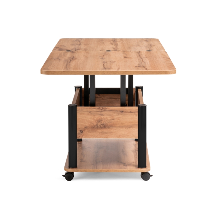 Стол-трансформер Виват 86(172)х72х50(74) дуб вотан / черный