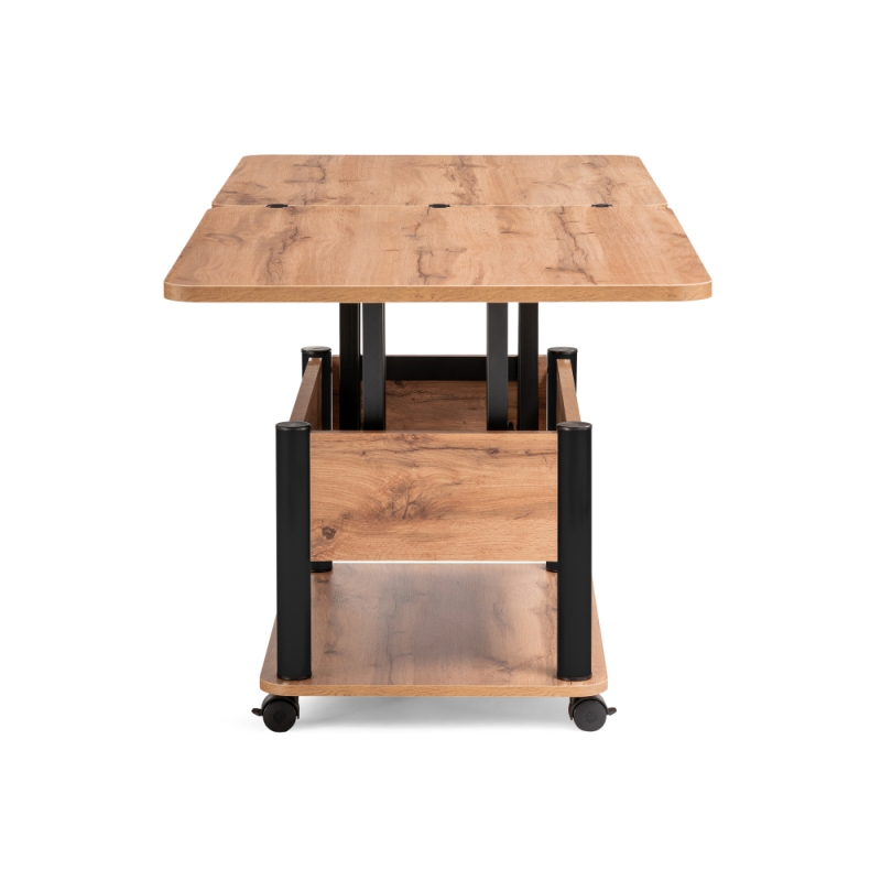 Стол-трансформер Виват 86(172)х72х50(74) дуб вотан / черный