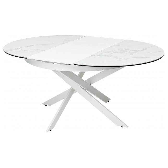 Стол Trento 120 high gloss statuario белый мрамор глянцевый / керамика / белый