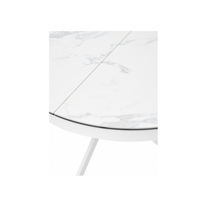 Стол Trento 120 high gloss statuario белый мрамор глянцевый / керамика / белый