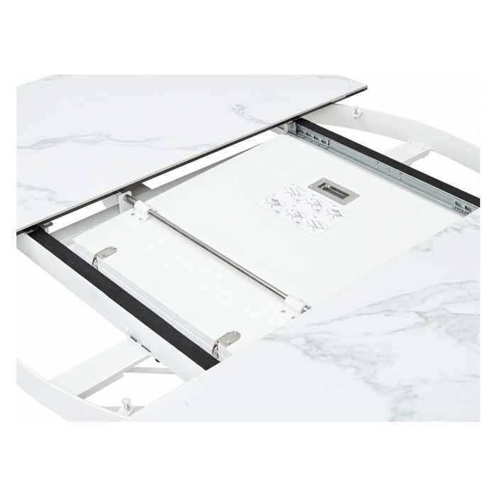 Стол Trento 120 high gloss statuario белый мрамор глянцевый / керамика / белый