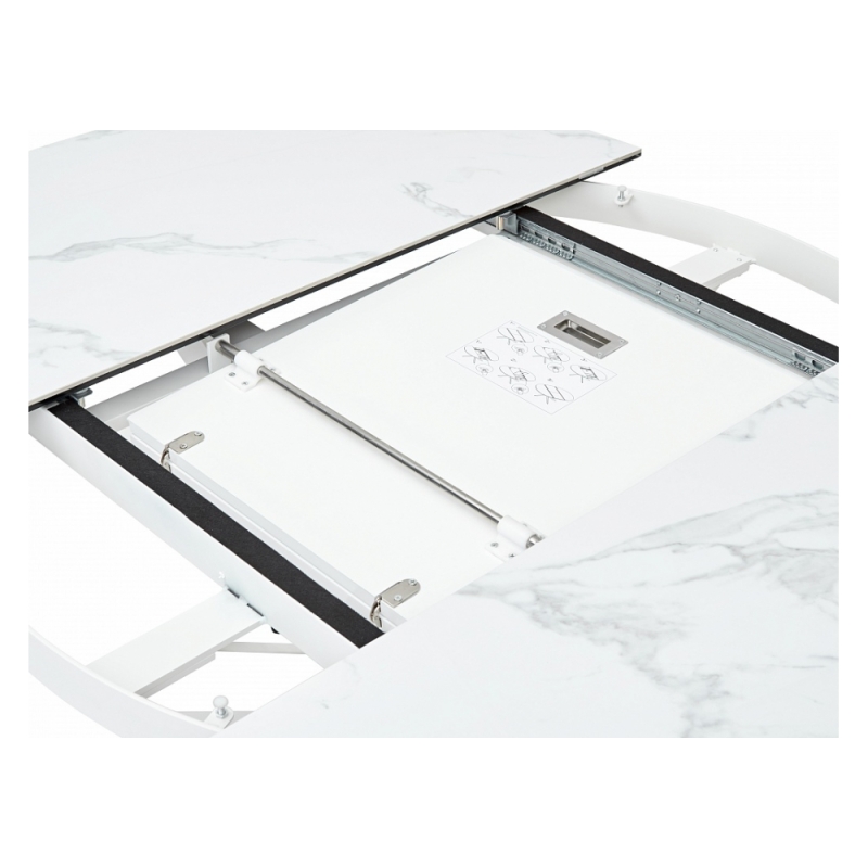 Стол Trento 120 high gloss statuario белый мрамор глянцевый / керамика / белый