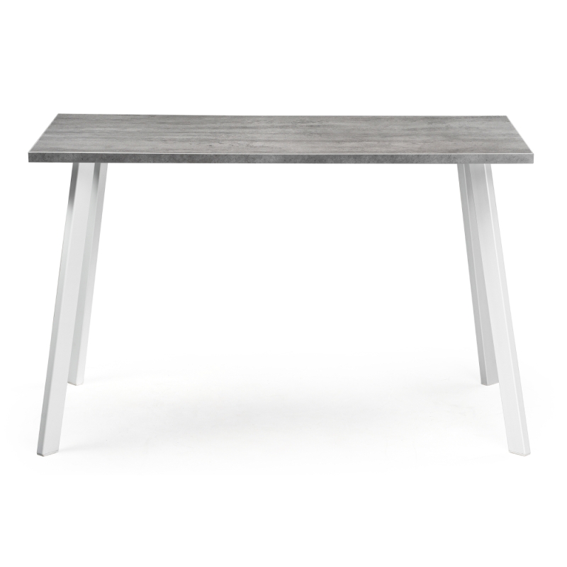 Стол Тринити Лофт 120х60х75 25 мм бетон / матовый белый