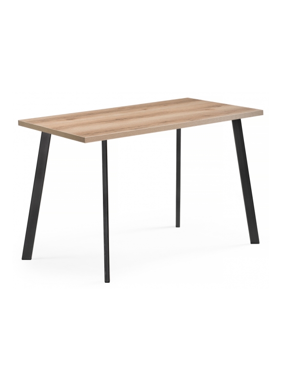 Стол Тринити Лофт 120х60х75 25 мм дуб делано светлый / черный матовый