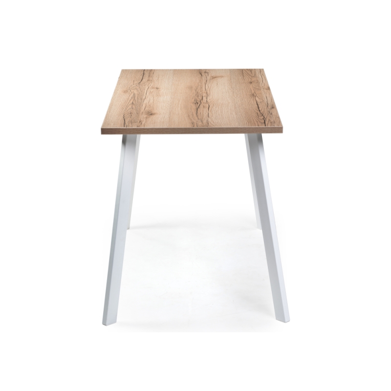 Стол Тринити Лофт 120х60х75 25 мм дуб делано светлый / матовый белый