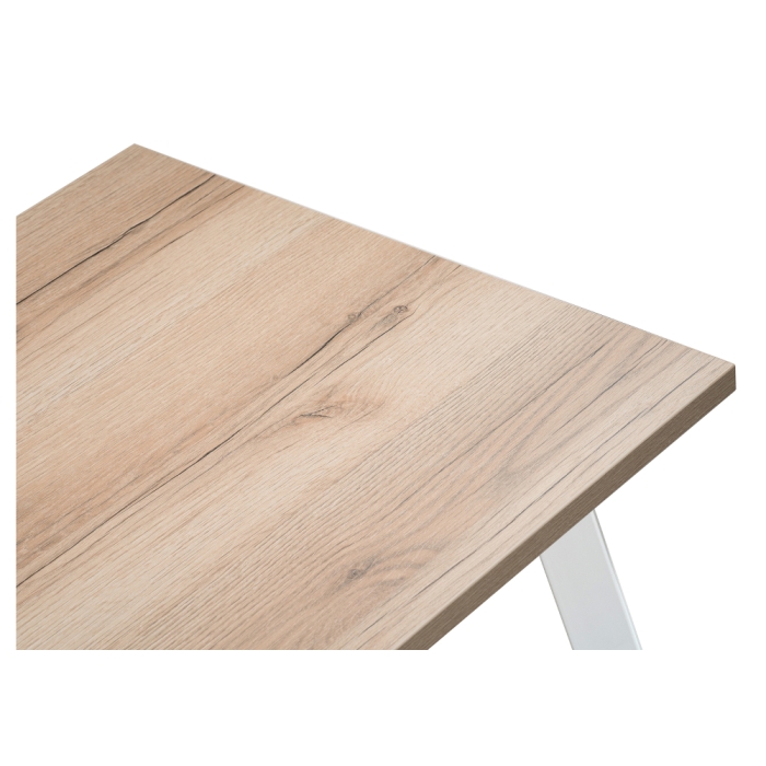 Стол Тринити Лофт 120х60х75 25 мм дуб делано светлый / матовый белый