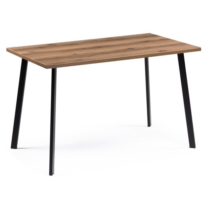Стол Тринити Лофт 120х80х75 25 мм дуб делано темный / черный матовый