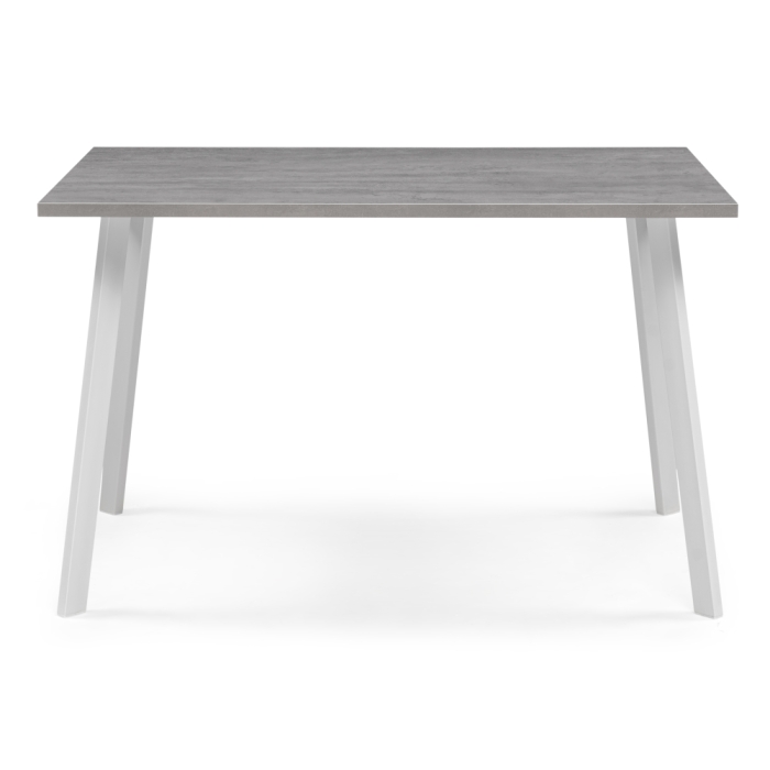 Стол Тринити Лофт 120х80х75 25 мм бетон / белый матовый