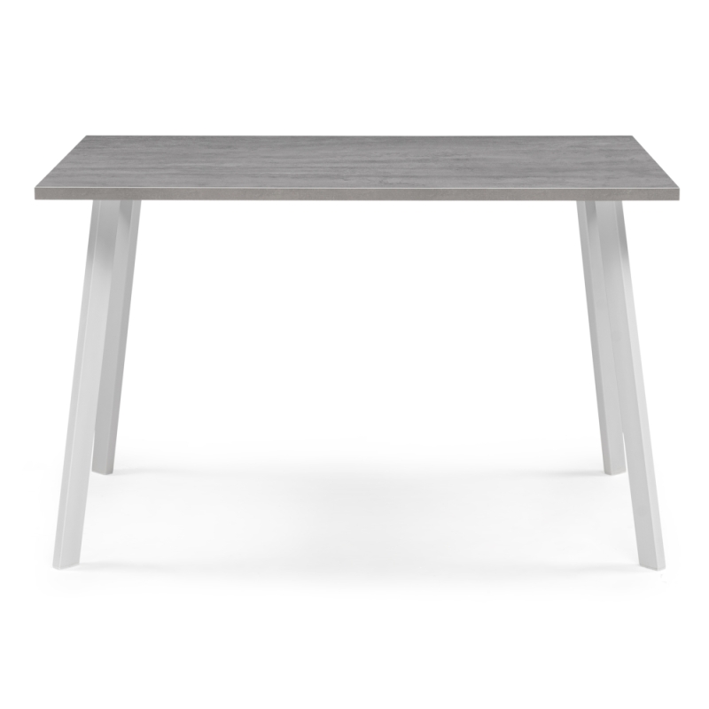 Стол Тринити Лофт 120х80х75 25 мм бетон / белый матовый