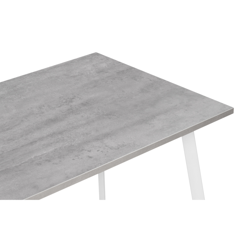 Стол Тринити Лофт 120х80х75 25 мм бетон / белый матовый