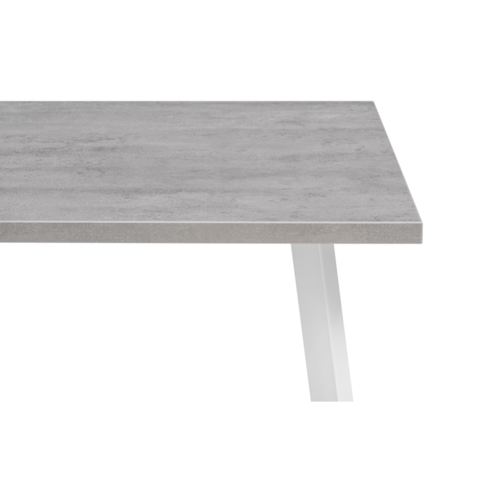 Стол Тринити Лофт 120х80х75 25 мм бетон / белый матовый