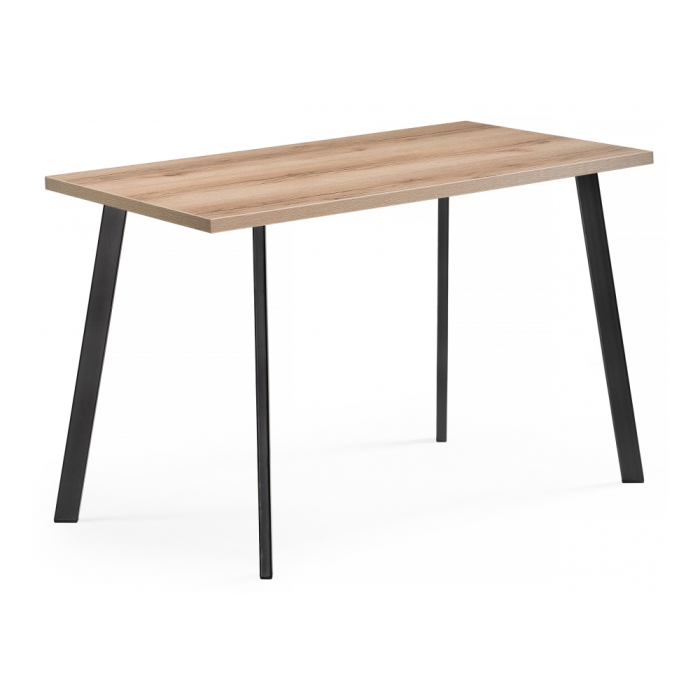 Стол Тринити Лофт 120х80х75 25 мм дуб делано светлый / черный матовый