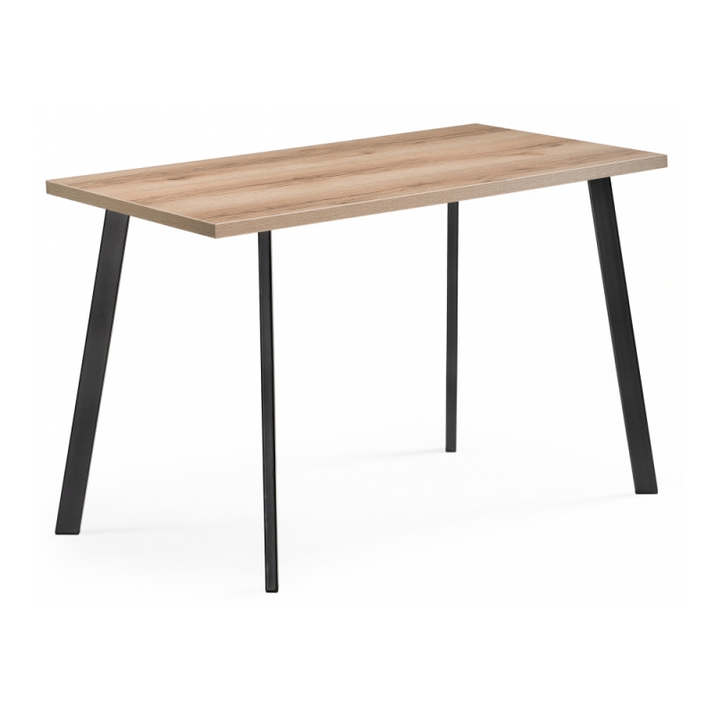 Стол Тринити Лофт 120х80х75 25 мм дуб делано светлый / черный матовый