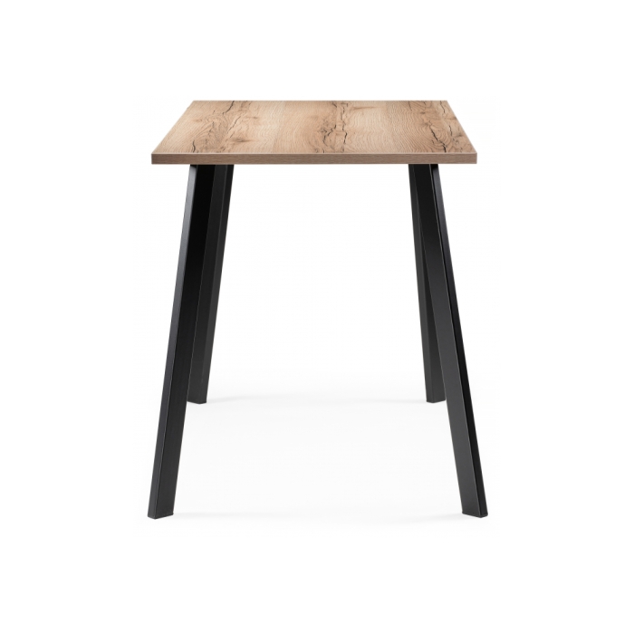 Стол Тринити Лофт 120х80х75 25 мм дуб делано светлый / черный матовый